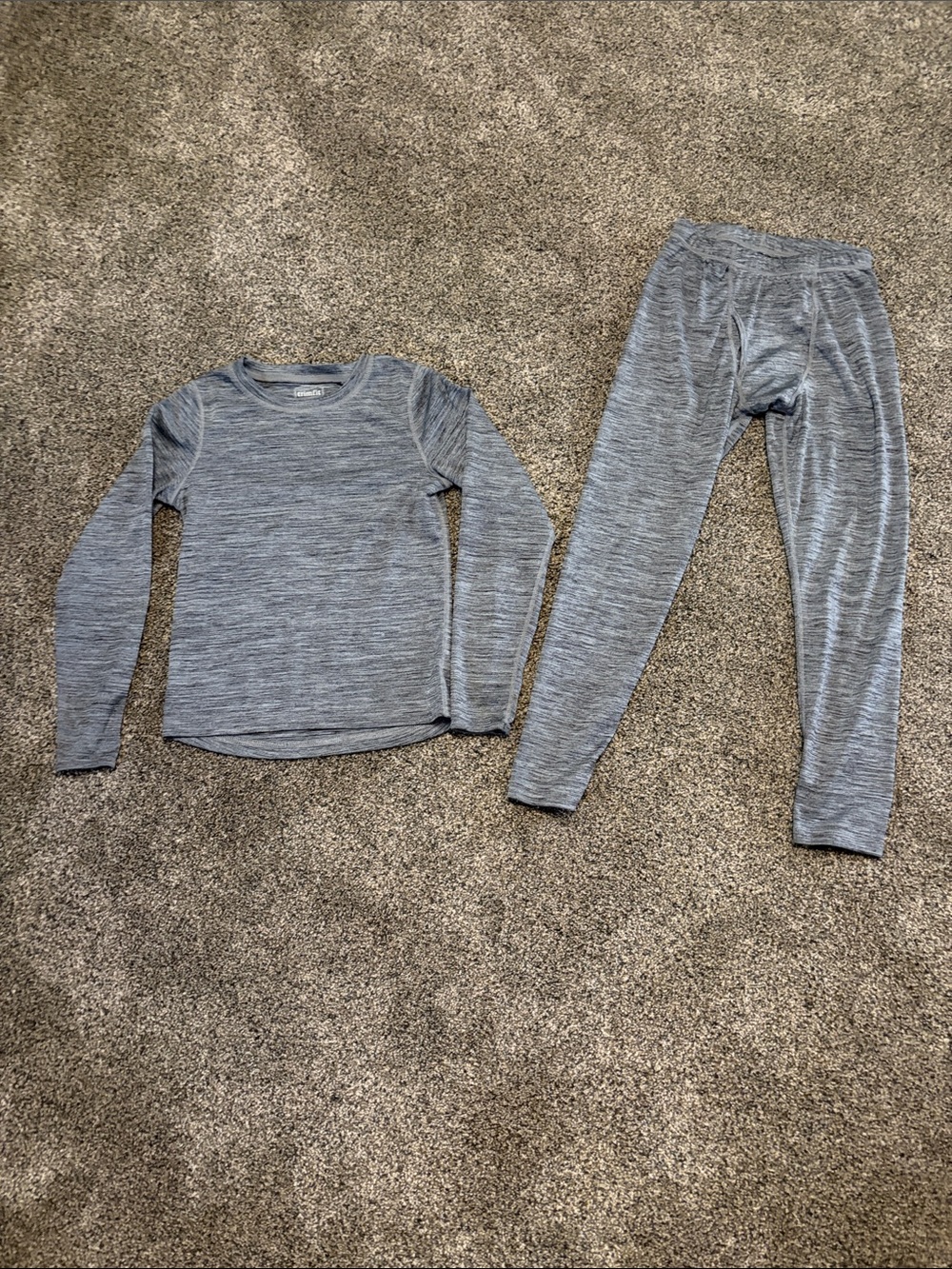 Boys Thermal Top & Bottom Set in Heather Gray Size Medium 10